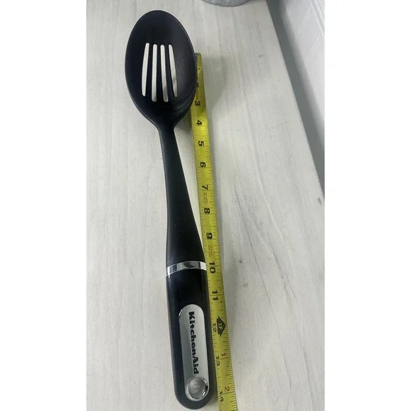 Lot of 3 Kitchen Aid Black Plastic Kitchen Utensils Spoon and Spatulas - Picture 4 of 4